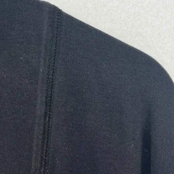 EILEEN FISHER Cardigan XL Stretch Organic Cotton Open Front Washed Black USA - Picture 12 of 16